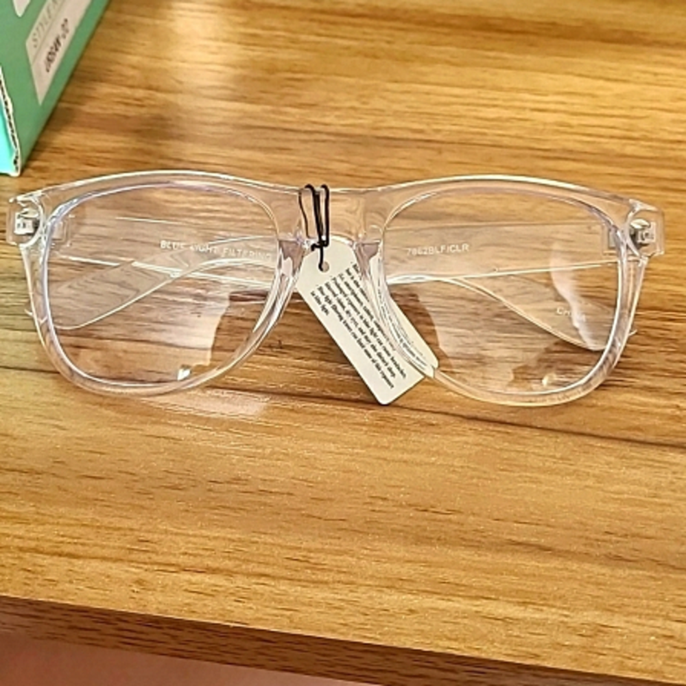 SPEXX Blue Light filtering eyeglasses clear Oversized frame NWT